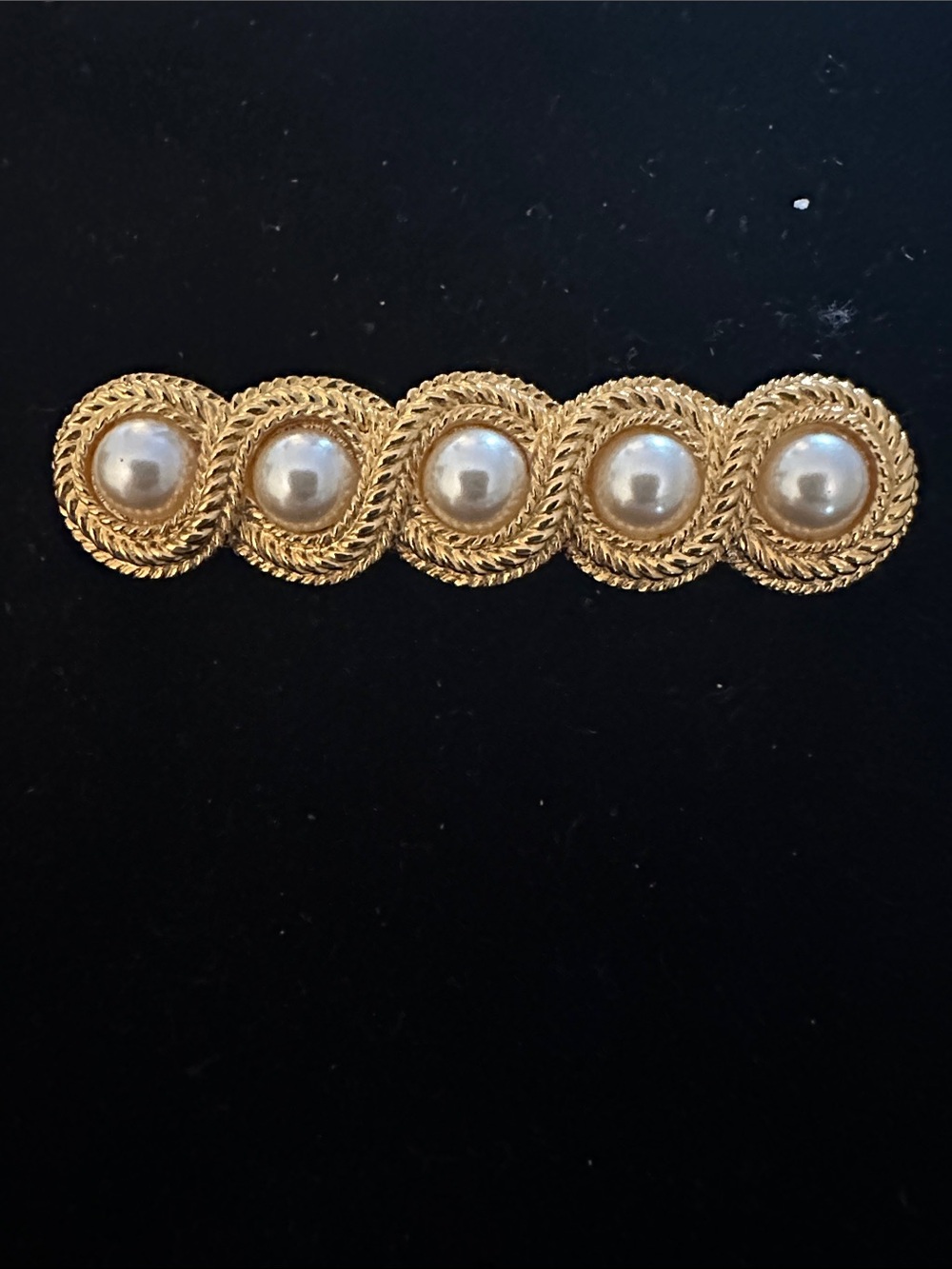 Vintage Napier Gold Tone Pearl Accent Brooch
